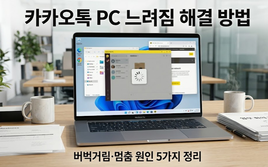 카카오톡 PC 느려짐 현상을 해결하기 위한 최적화 설정 화면